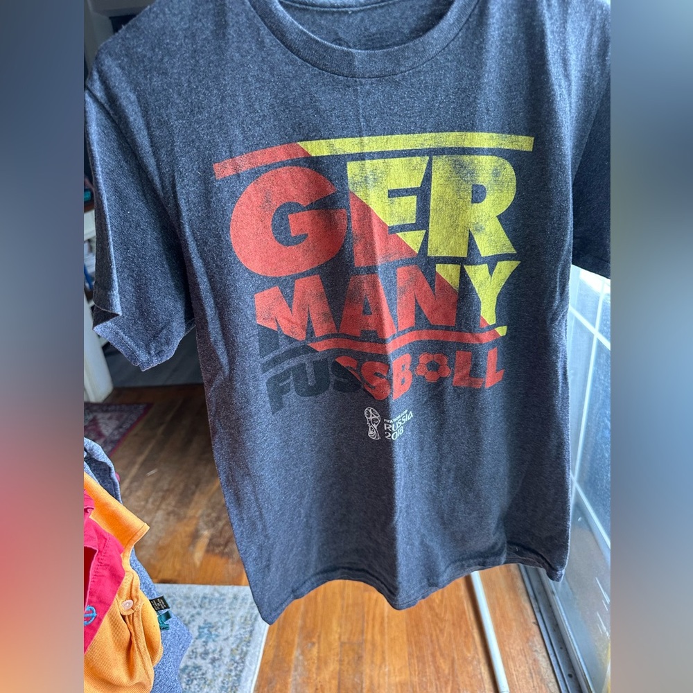 Germany Fussball Graphic Tee - Black with Red & Yellow Print